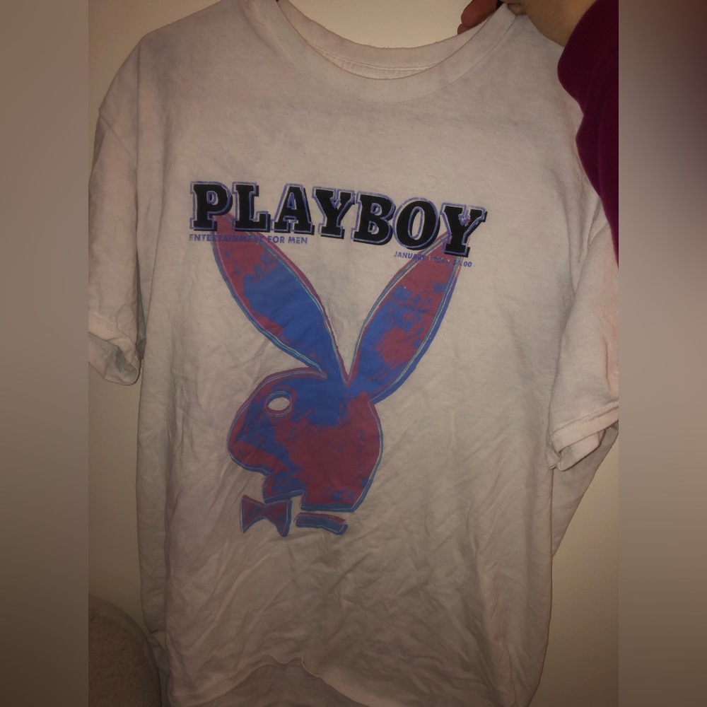 White play boy tee